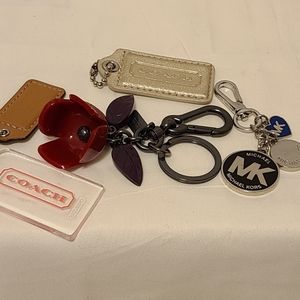 Coach and MK mixed keychain set